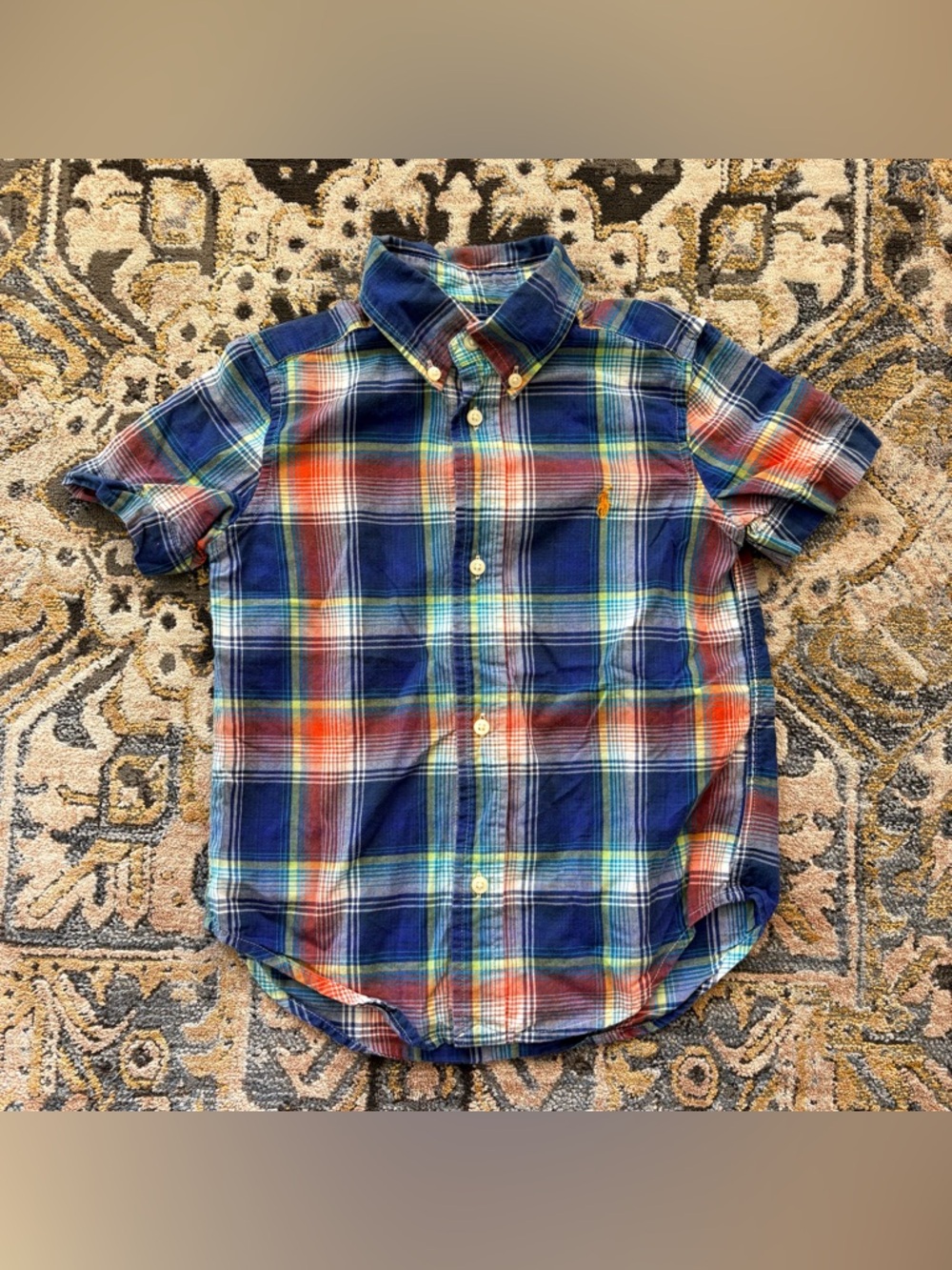 Ralph Lauren Multicolor Plaid Short-Sleeve Button-Down Shirt